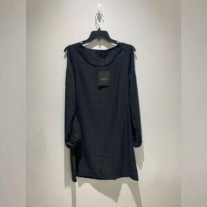 Just Fashion Now Long Sleeve Short Black Dress Cold Shoulder Size S NWT